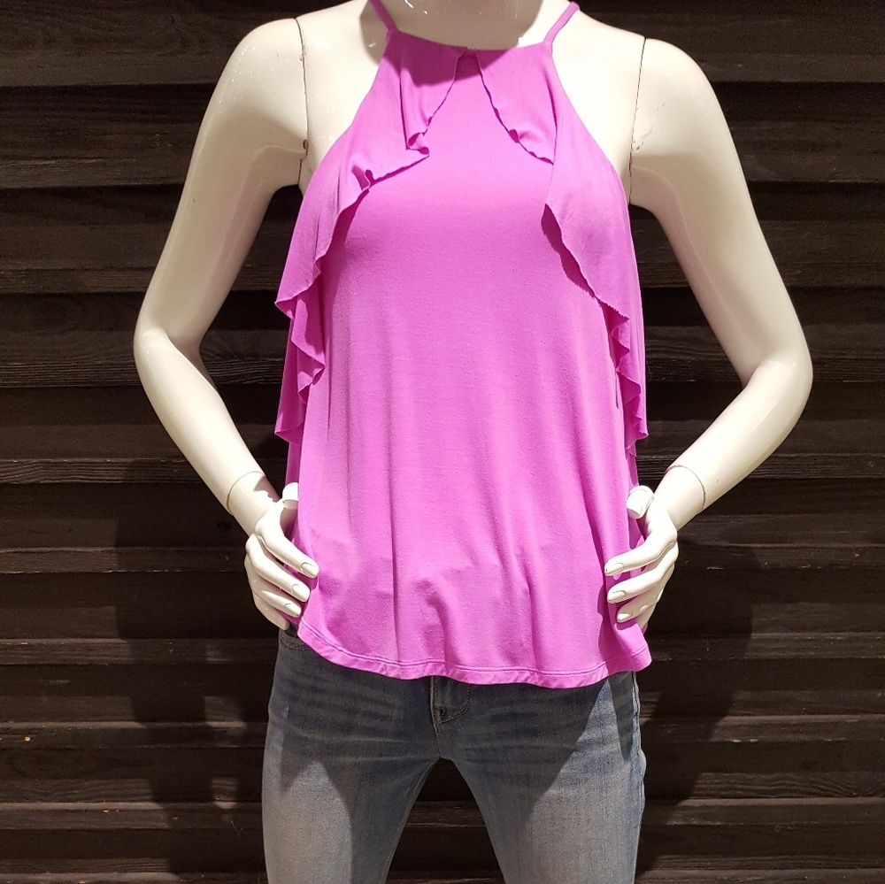 EXPRESS Orchid Ruffle Tank